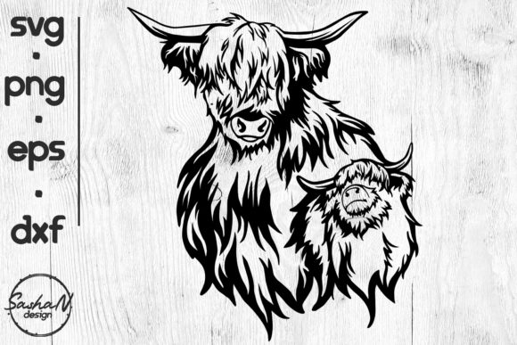 Highland Cow SVG: Mom & Baby Design Review